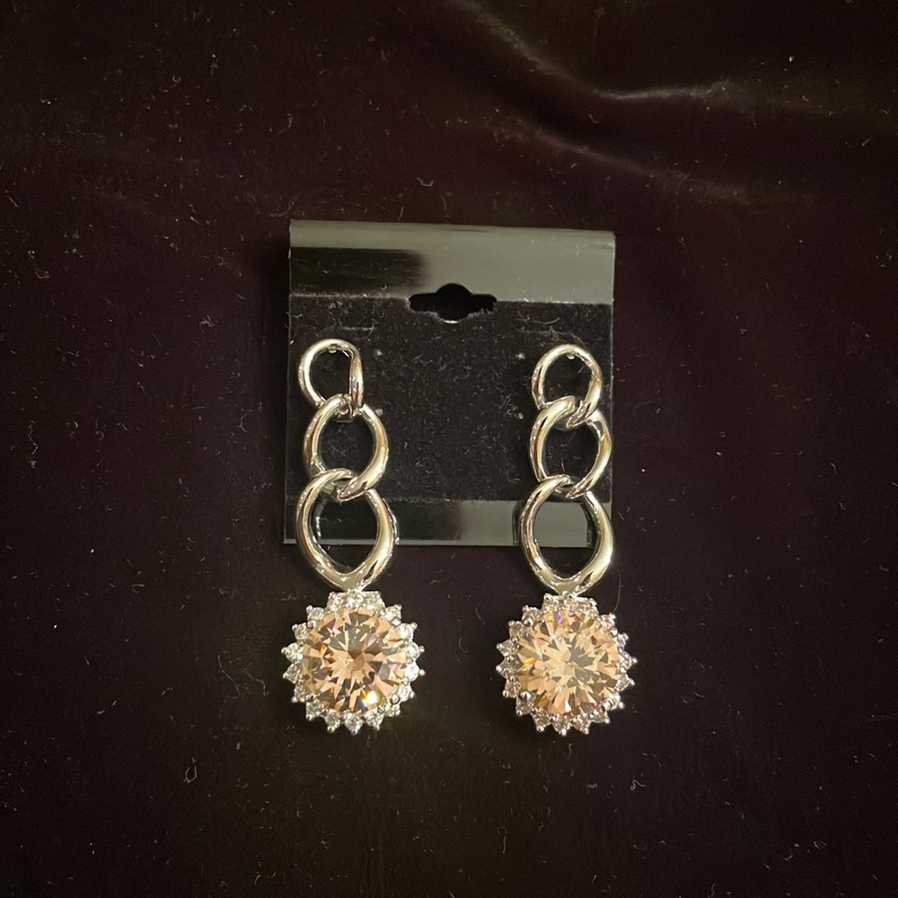 saks pink gem earrings
